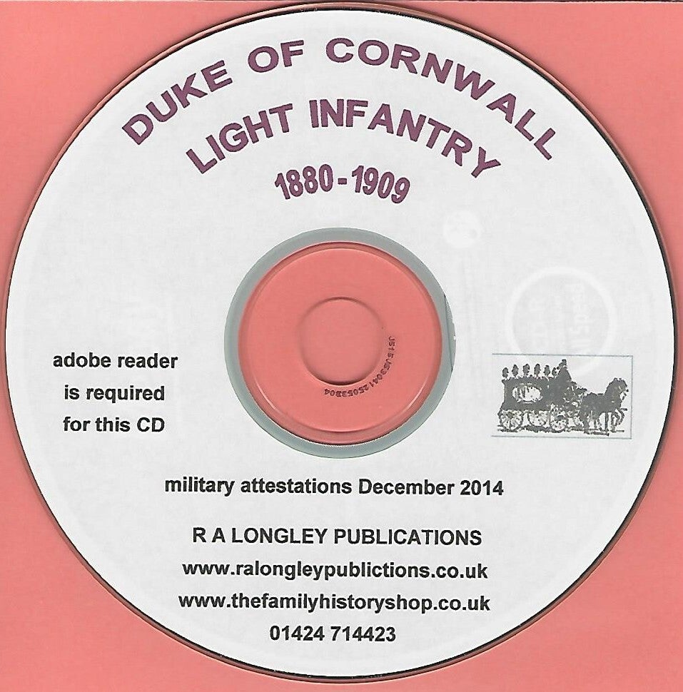 Duke of Cornwall Light Infantry 1880 - 1909 Index