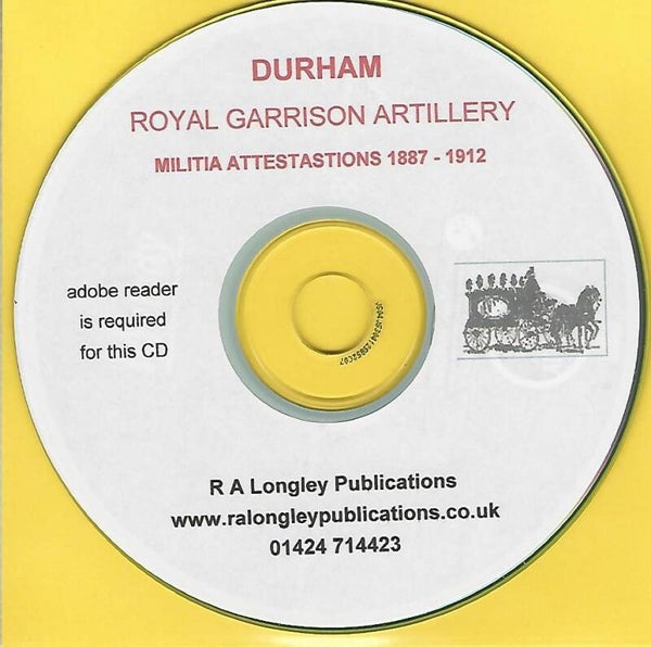 Durham Royal Garrison Artillery 1887 - 1912 Index
