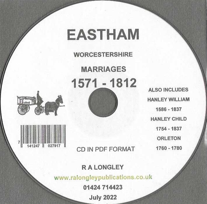 Eastham [with Hanley Child & Orleton] & Hanley William Parish Records 1572 - 1812