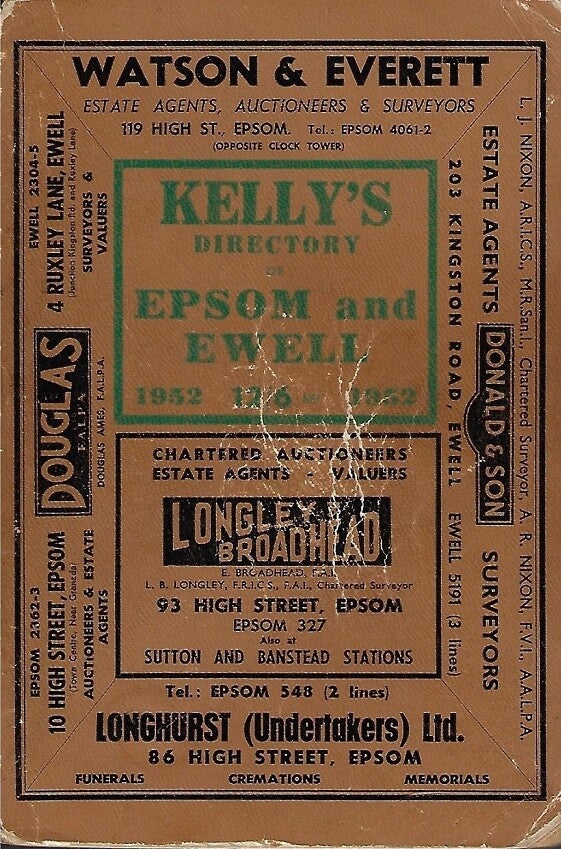 Epsom & Ewell 1952 Directory [Kelly's]