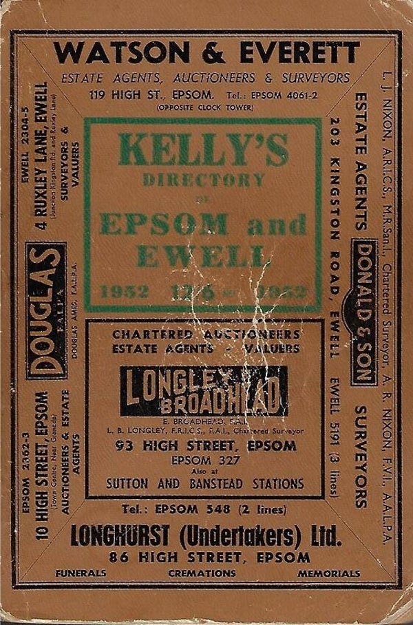 Epsom & Ewell 1952 Directory [Kelly's]