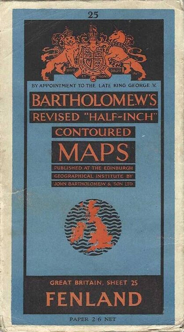 Fenland  [Bartholomews Map No 25] 1945