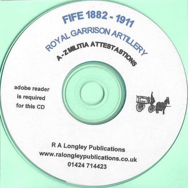 Fife Royal Garrison Artillery Index 1882 - 1911