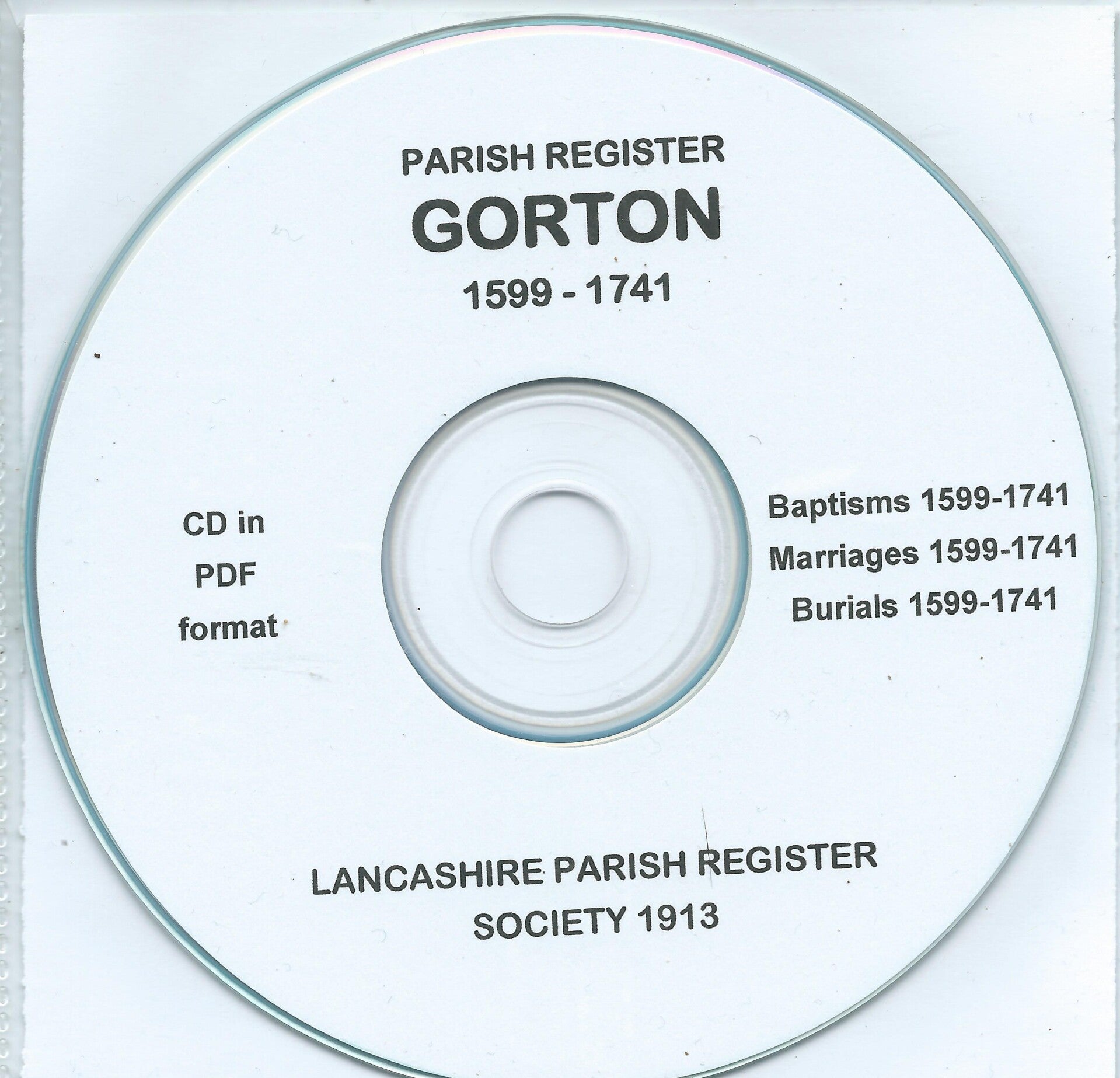 Gorton Parish Records 1599 - 1741