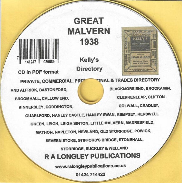 Malvern [Great] 1938 Directory [Kelly's]