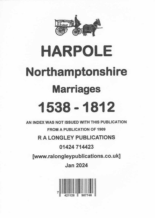 Harpole Marriages Records 1538 – 1812