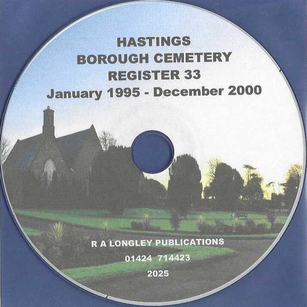 Hastings Cemetery Burial Register 33 [Jan 1995 - Dec 2000]