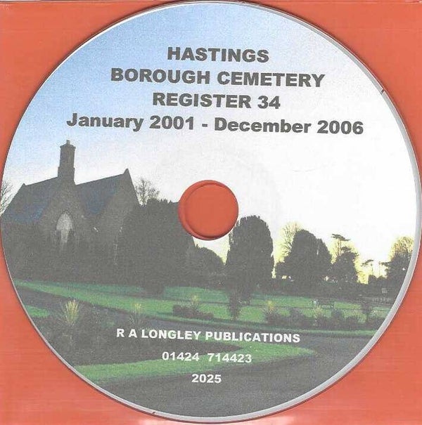 Hastings Cemetery Burial Register 34 [Jan 2001 - Dec 2006]