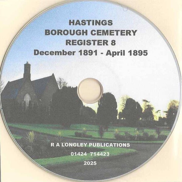 Hastings Cemetery Burial Register 8 [Dec 1891 - April 1895 Index]