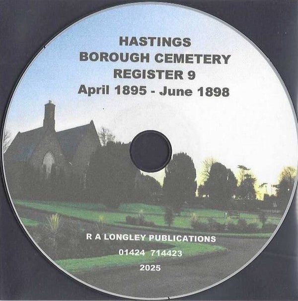 Hastings Cemetery Burial Register 9, [April 1895 - June 1898 Index]