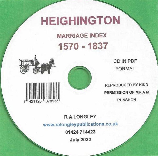 Heighington  Marriages 1570 to 1837