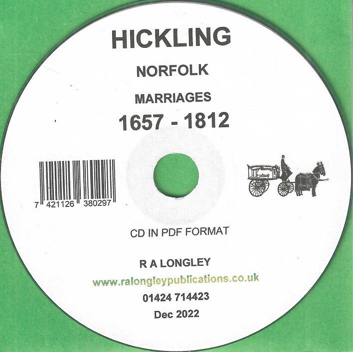 Hickling Marriage Records 1657 - 1812