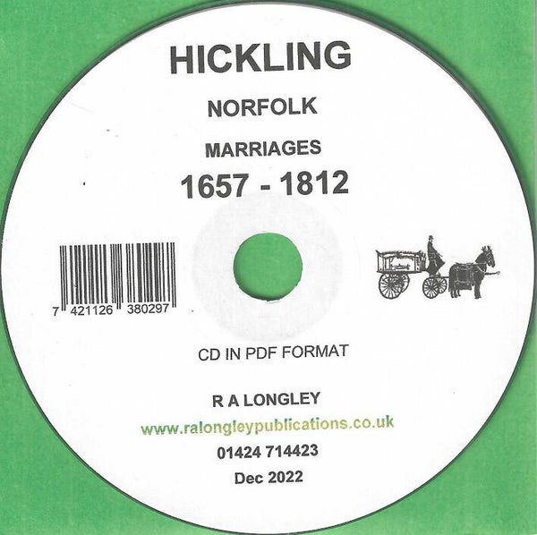Hickling Marriage Records 1657 - 1812