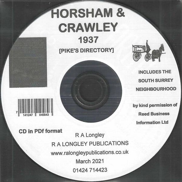 Horsham, Crawley & District 1937 Directory [Pike's]
