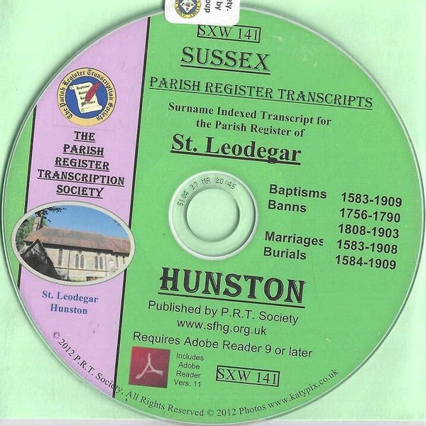 Hunston Parish records 1583 - 1909