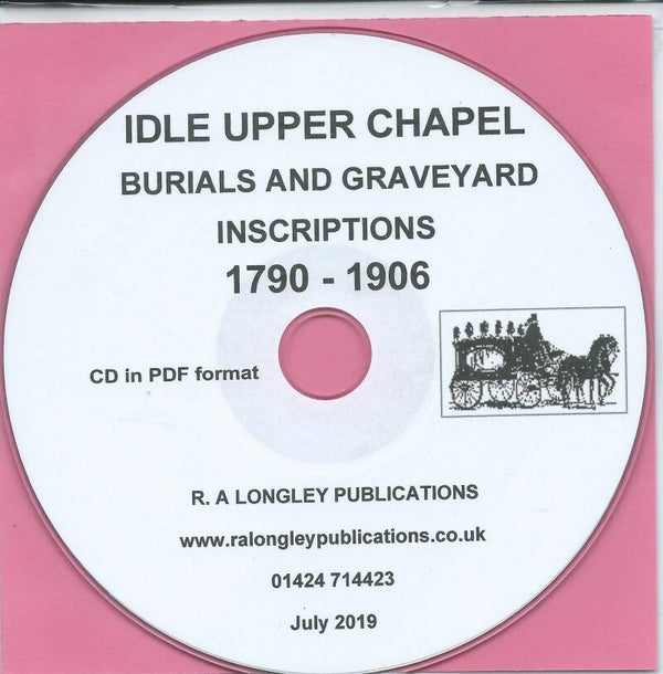 Idle Upper Chapel Non Conformist Burial Register 1790 - 1906
