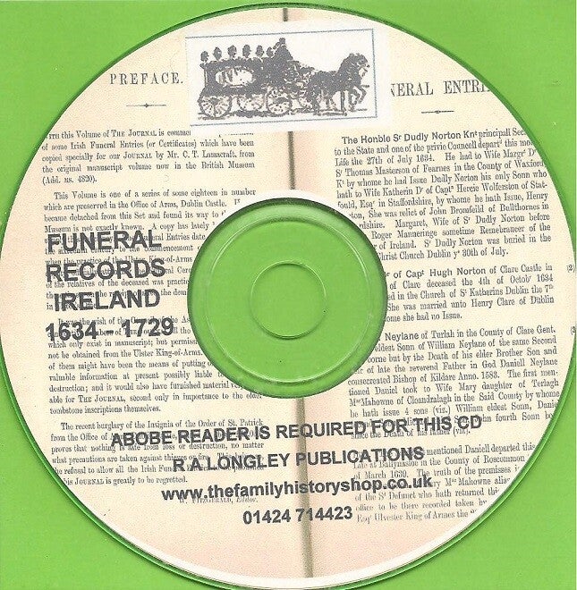 Irish Funeral Records 1634 – 1729