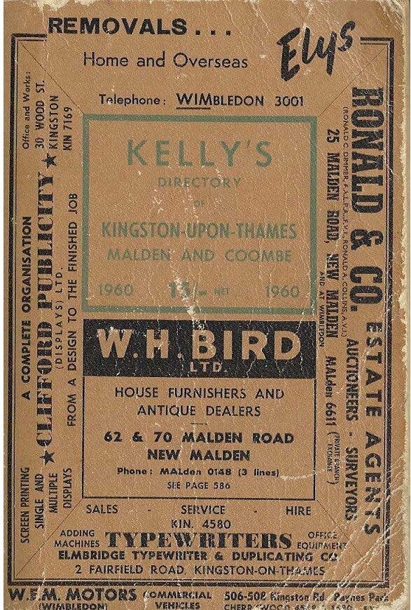 Kingston-upon-Thames 1960 Directory [Kelly's]