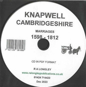Knapwell Marriages 1598 to 1812