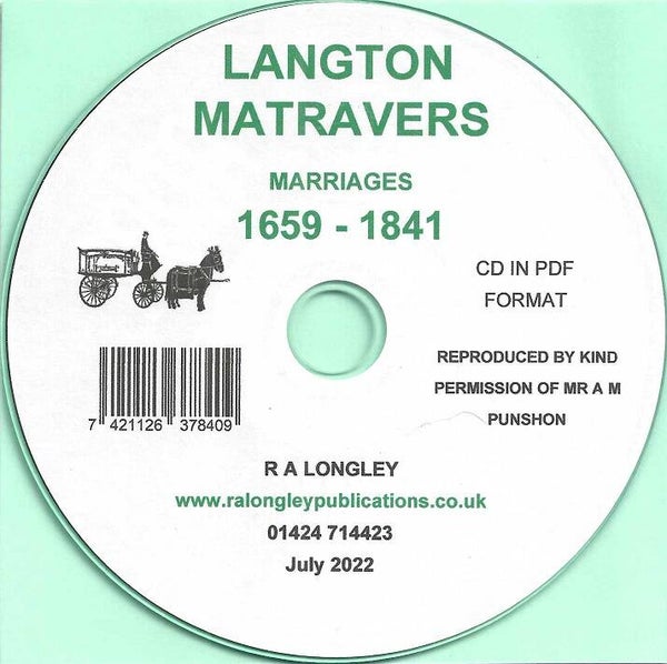 Langton Matravers Marriages 1659 to 1841.