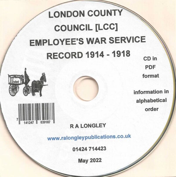 LCC [London County Council] Employee’s War Records 1914 -1918