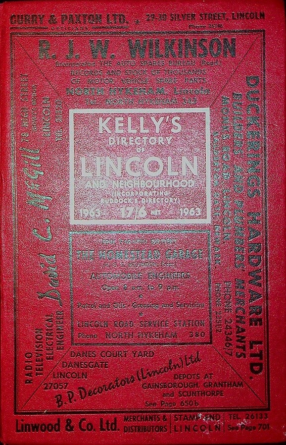 Lincoln Directory 1963 [Kelly’s