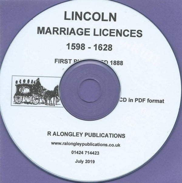 Lincoln Marriage Licence Records 1598 – 1628