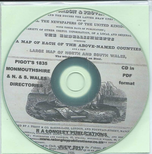 Monmouthshire with N. & S. Wales 1835 Directories [Pigot’s]