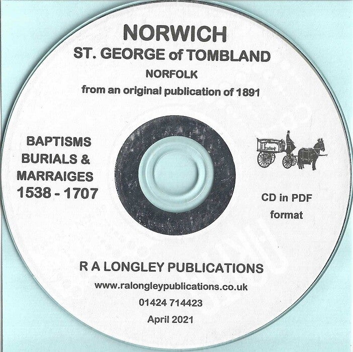 Norwich St. George of Tombland Parish Records 1538 – 1707