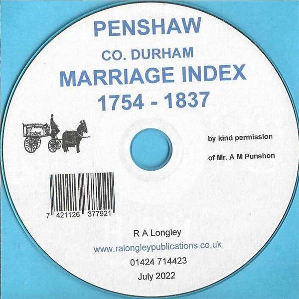 Penshaw  Marriages 1754 to 1837