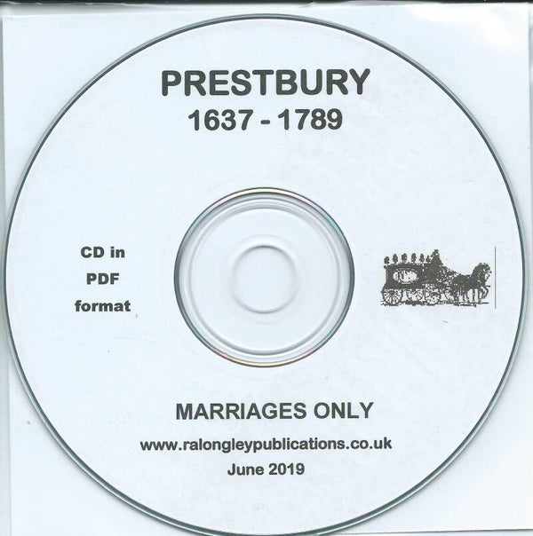 Prestbury Marriage Records 1637 - 1789