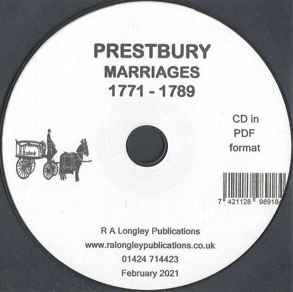 Prestbury Marriages 1771 to 1789