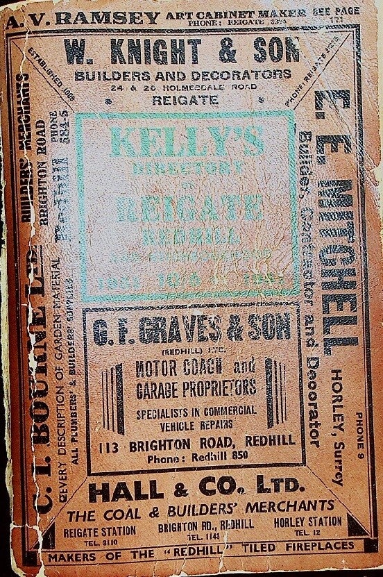Redhill & Reigate 1951 Directory [Kelly's]
