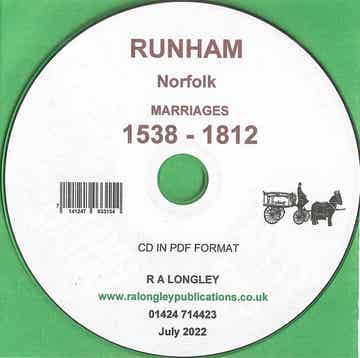 Runham Marriage Records 1538 – 1812