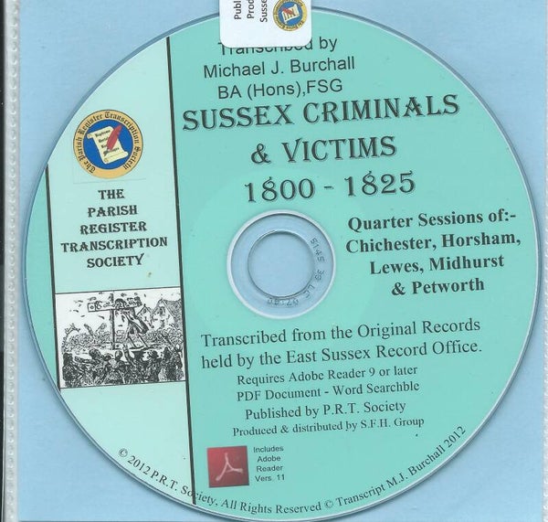 Sussex Criminals & Victims 1800 - 1825