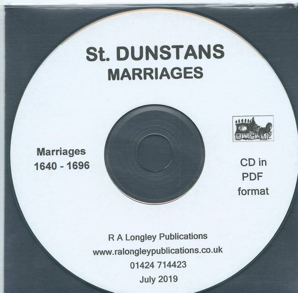 St. Dunstan’s, Stepney, Marriages 1640 to 1696