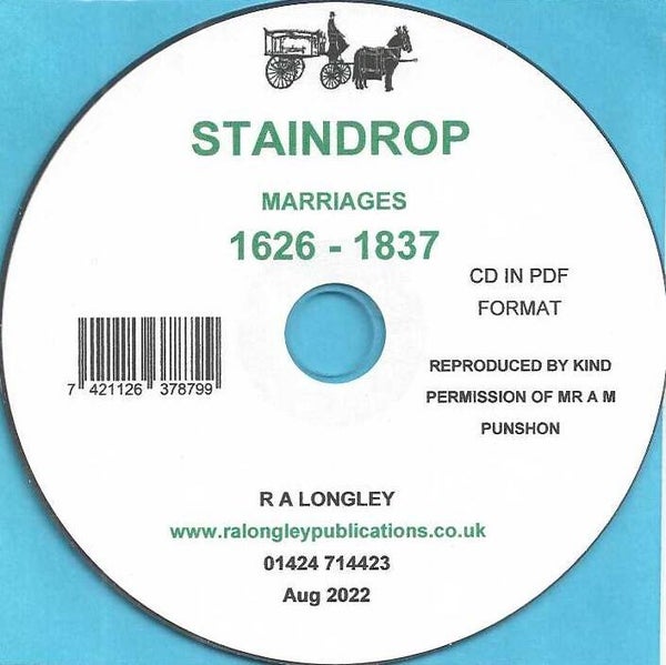 Staindrop  Marriages 1626 to 1837 Alphabetical Index