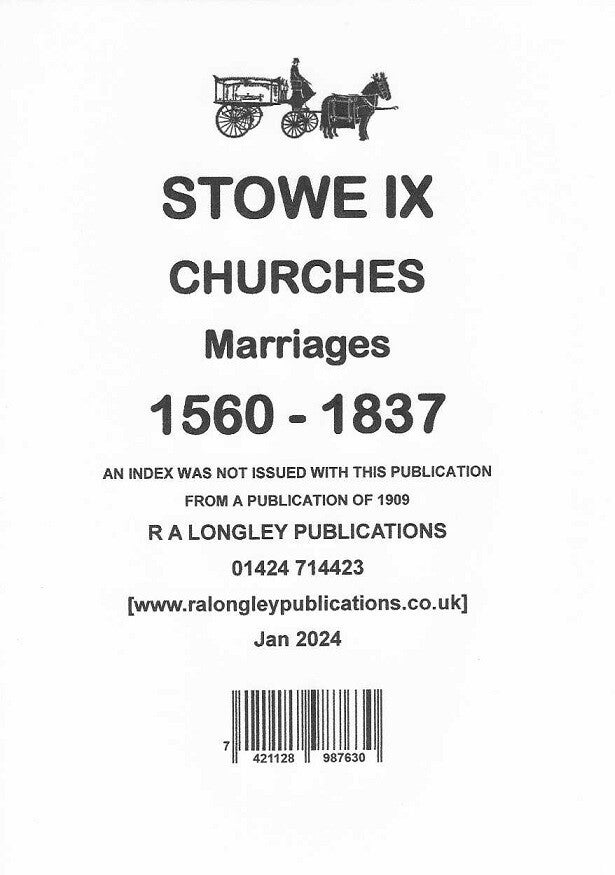 Stowe IX Marriages Records 1560 – 1837