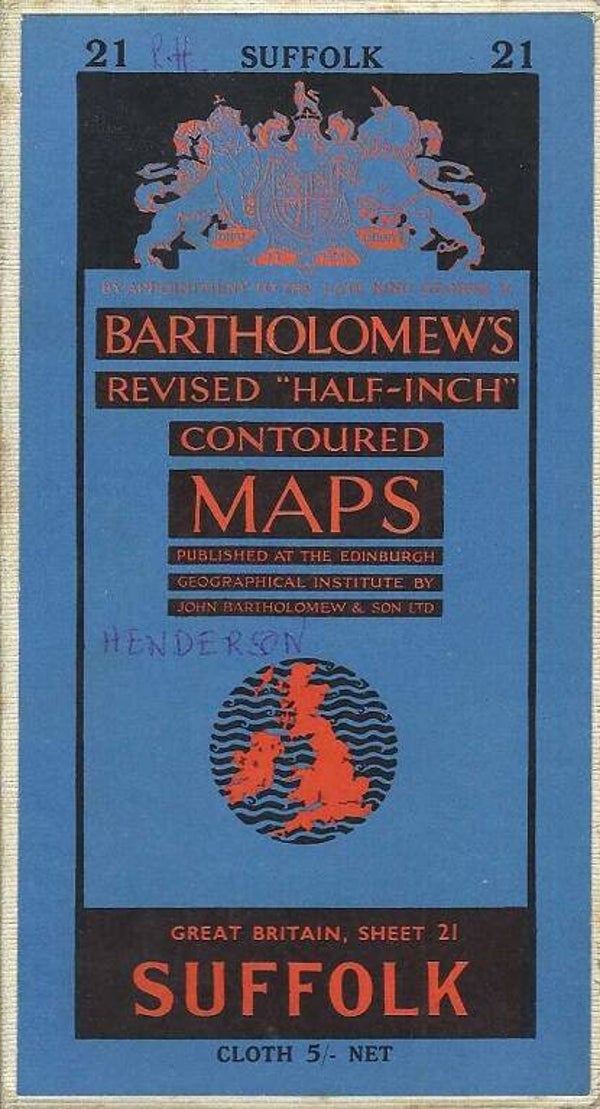 Suffolk [Bartholomews Map No 21] 1960
