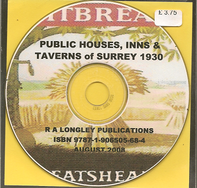 Public Houses, Inns & Taversn in Surrey [Index] 1930