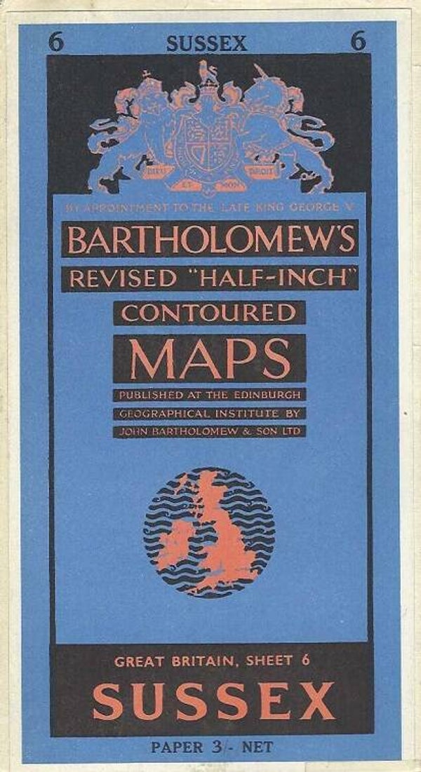 Sussex [Bartholomews Map No. 6] 1955