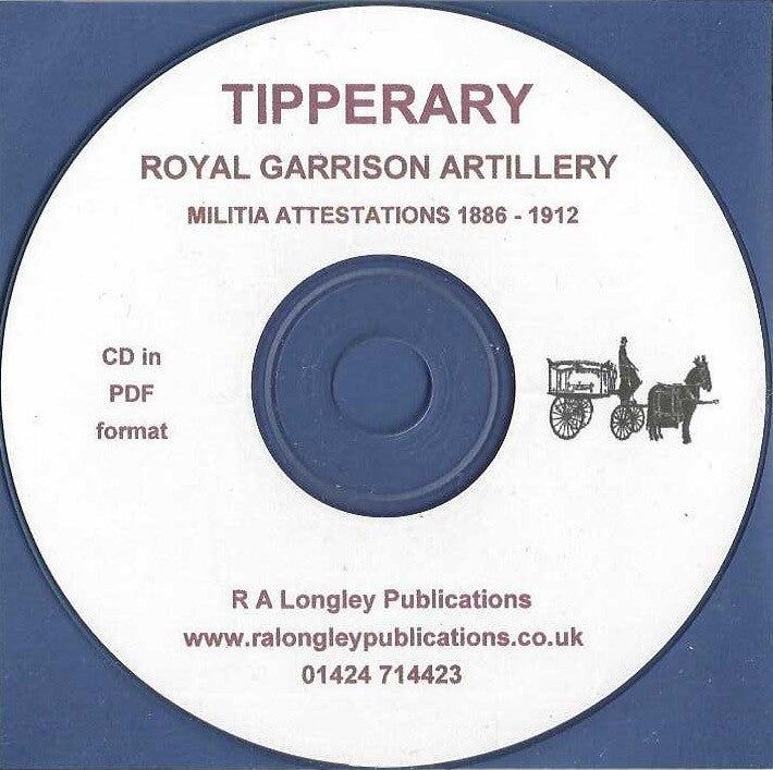 Tipperary Royal Garrison Artillery Index 1886 - 1912