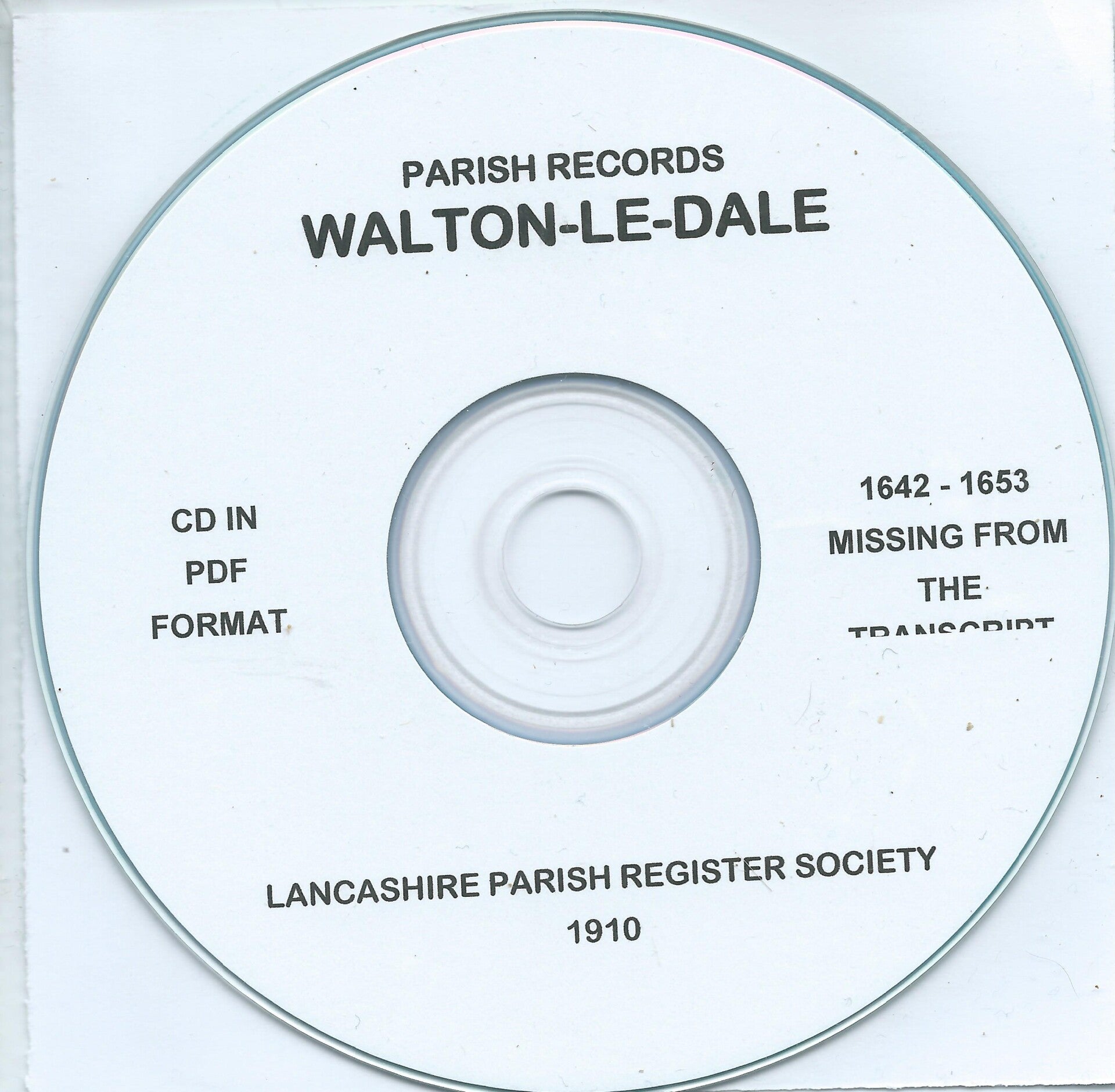 Walton-le-Dale Parish Records 1609 - 1812