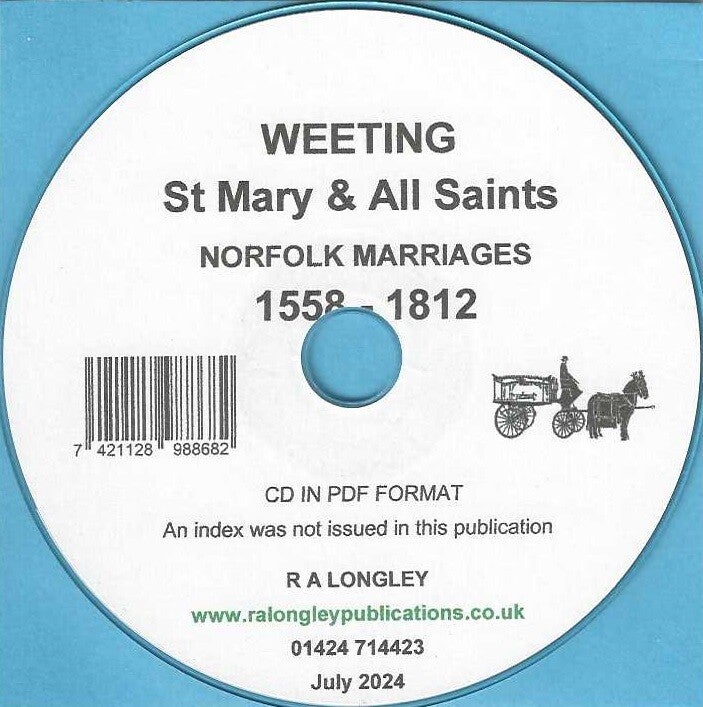 Weeting Marriage Records 1558 - 1837 [St Mary & All Saints]