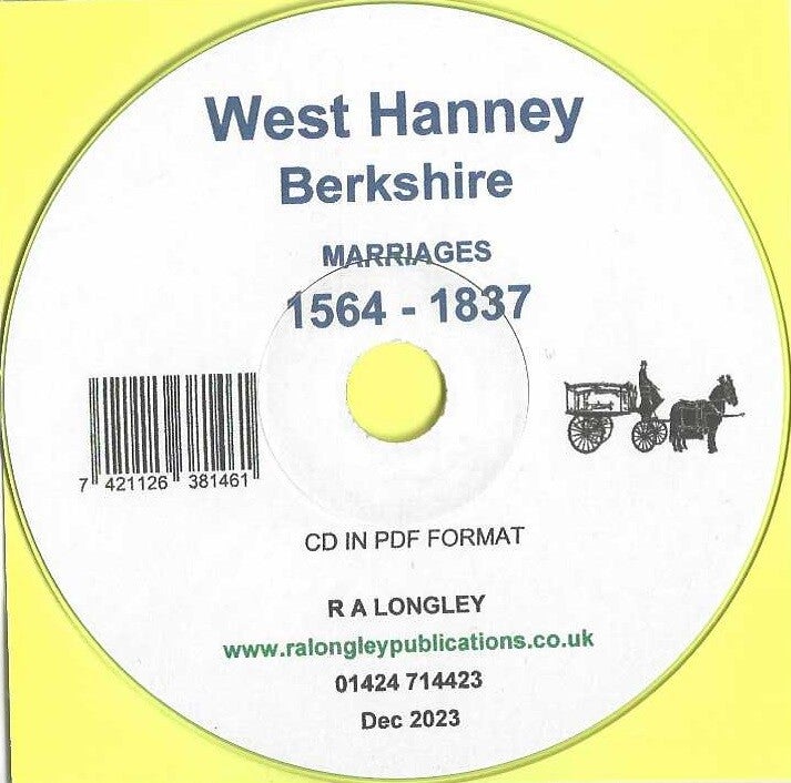 West Hanney Marriages 1564 - 1837