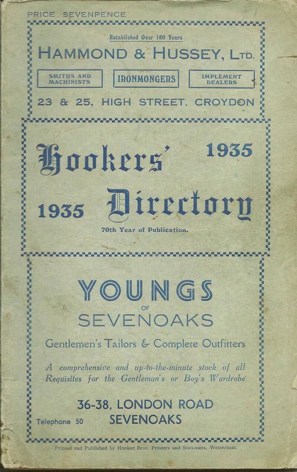 Westerham Directory 1935 [Hooker's]