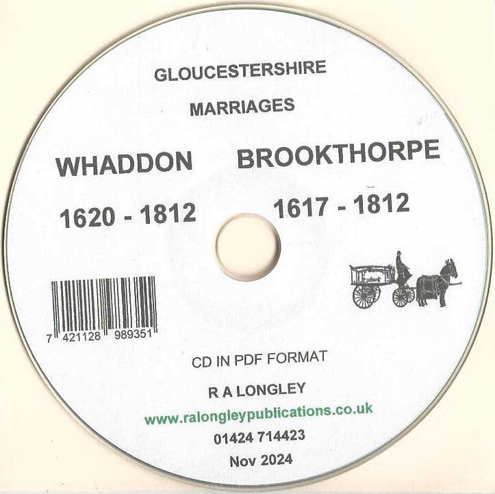 Whaddon & Brookthorpe Marriage Records 1617 – 1812