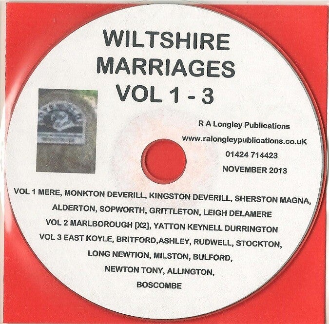 Wiltshire Marriages Vol 1 to 3