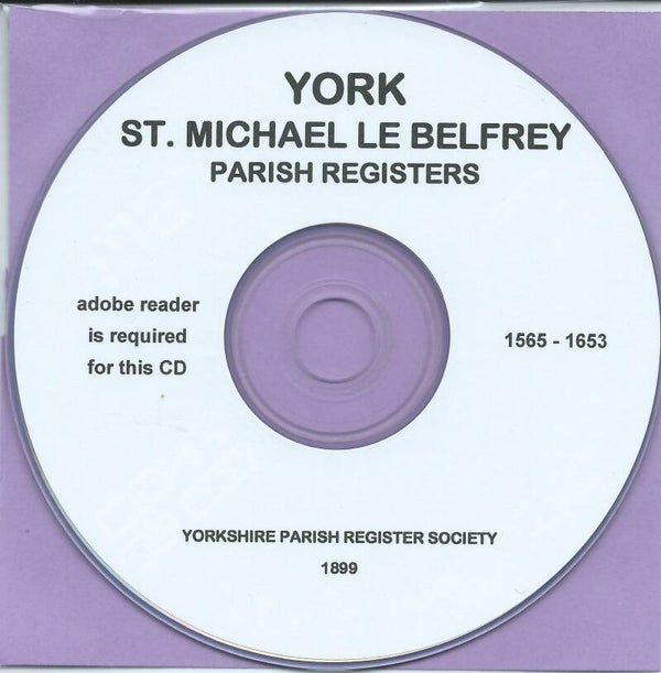 York, St Michael le Belfry Parish records 1565 - 1653