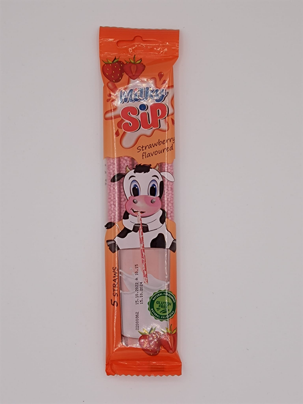 Milky Sip Szívószál-Eper